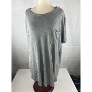 Women’s Destination Oversized Short Sleeve Maternity Pocket Shirt Size XXL Gray